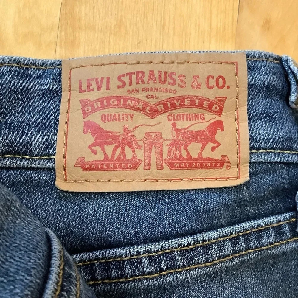 LEVI'S 721 High Rise Distressed Skinny Jeans Raw Hem Blue Size 28 - Picture 8 of 14